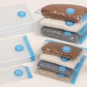 Vacuum Storage Bags for Clothes Set of 8 Space Saver Compression Bags with Hand Pump for Wardrobe Closet and Luggage Travel Organization